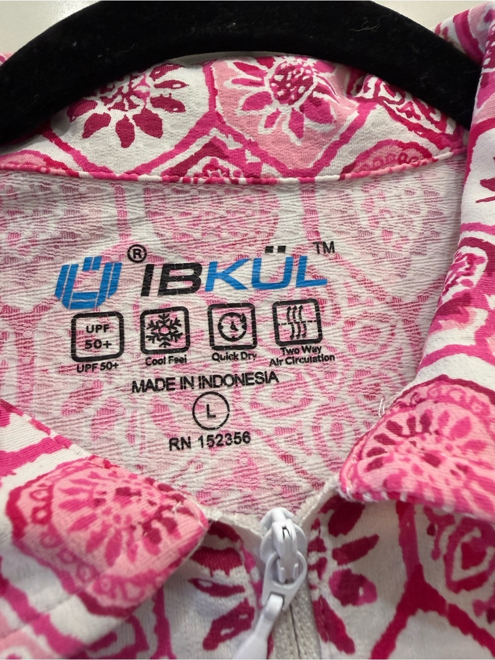 IBKUL Pink Geometric Print Sleeveless Nylon Dress 1/4 Zip L Sporty Golf Outdoors - Picture 4 of 7